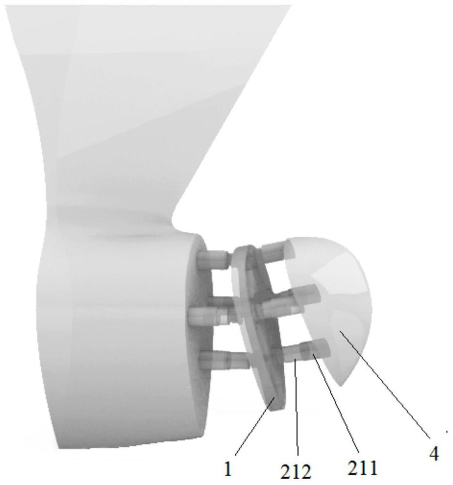 Self-adaptive deformation ship bulbous bow and deformation method thereof