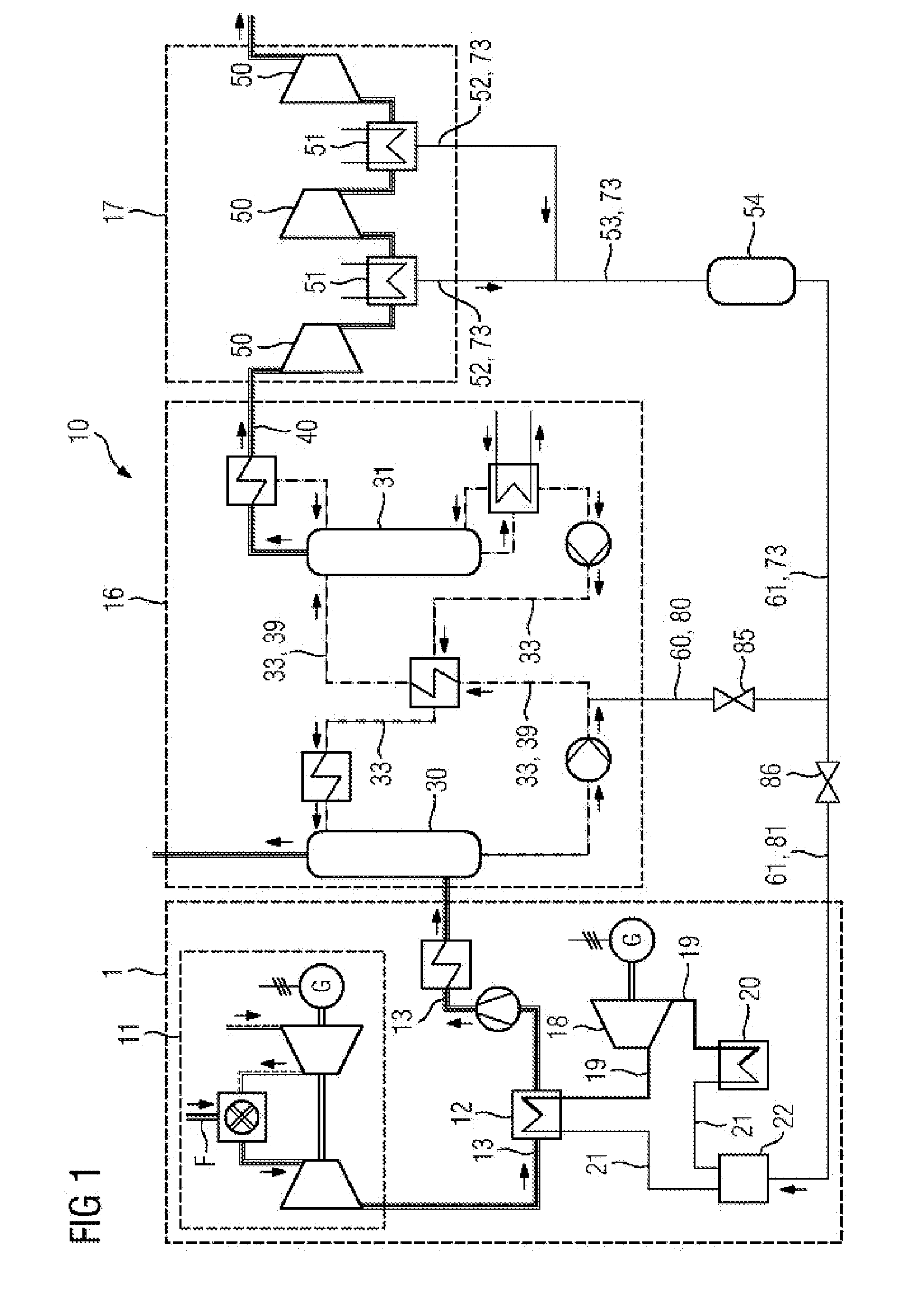 Method and fossil-fuel-fired power plant for recovering a condensate