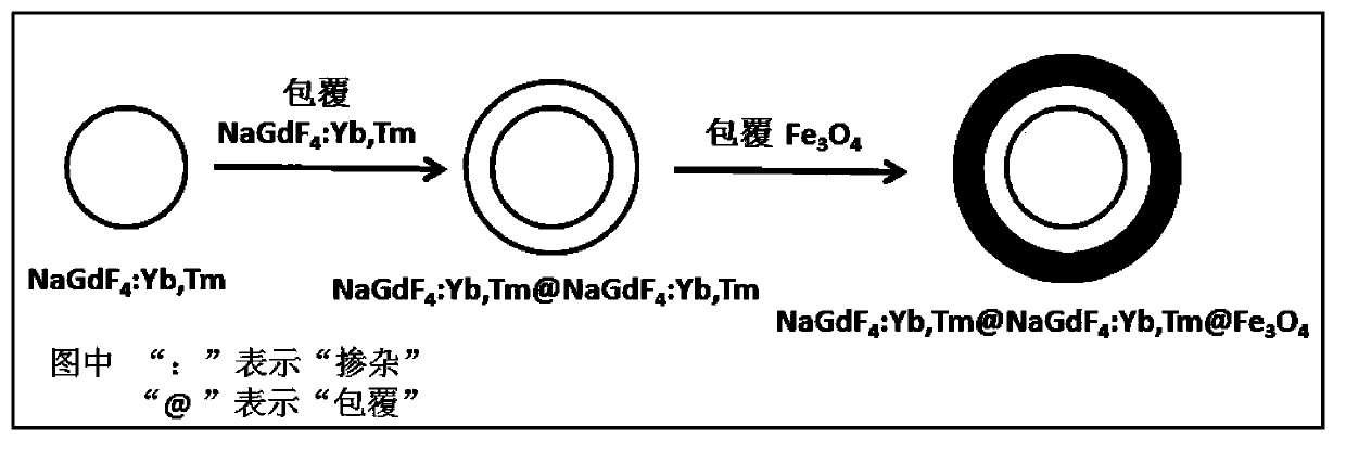 Core-shell-structure photomagnetic double-function nano composite material and preparation method thereof