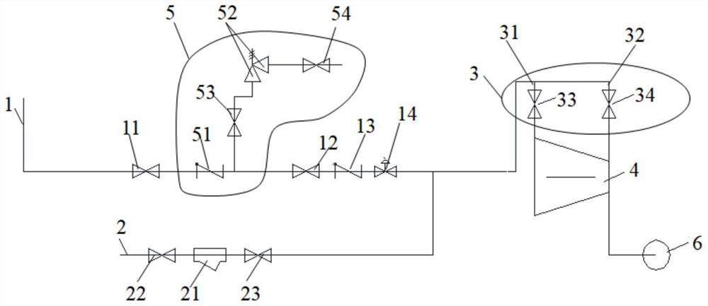 A synthetic compressor safety protection pipeline system and control method