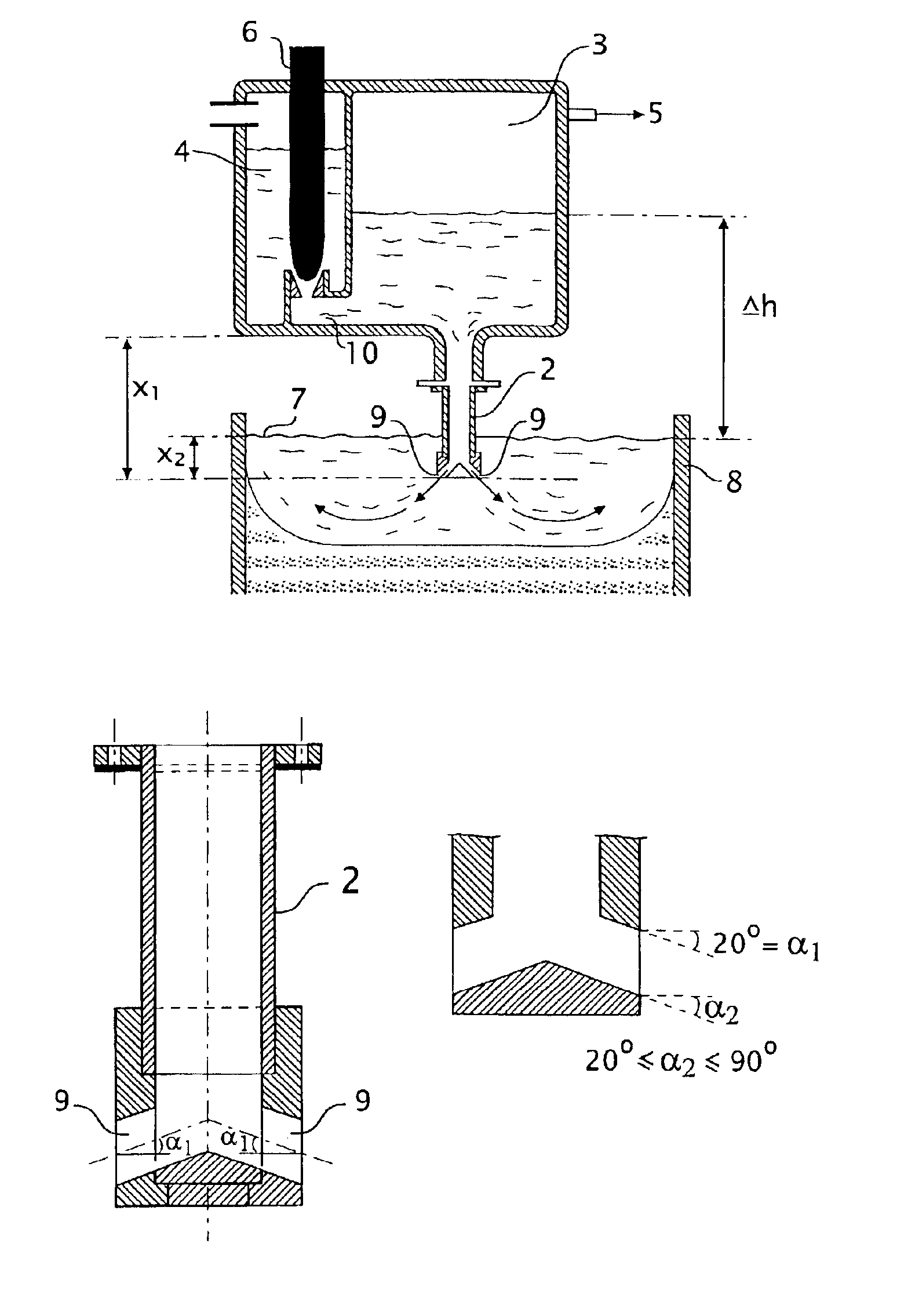 Apparatus and method for the continuous or semi-continuous casting of aluminium