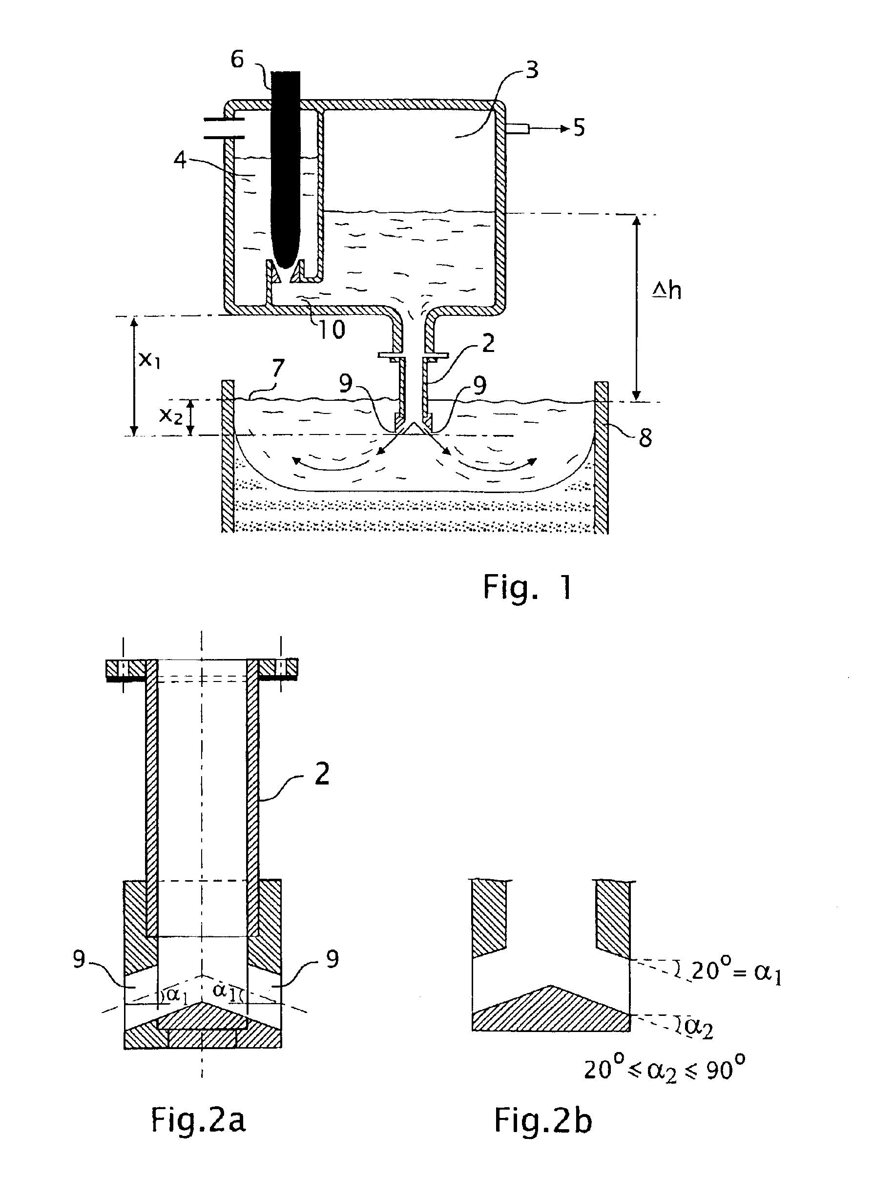 Apparatus and method for the continuous or semi-continuous casting of aluminium