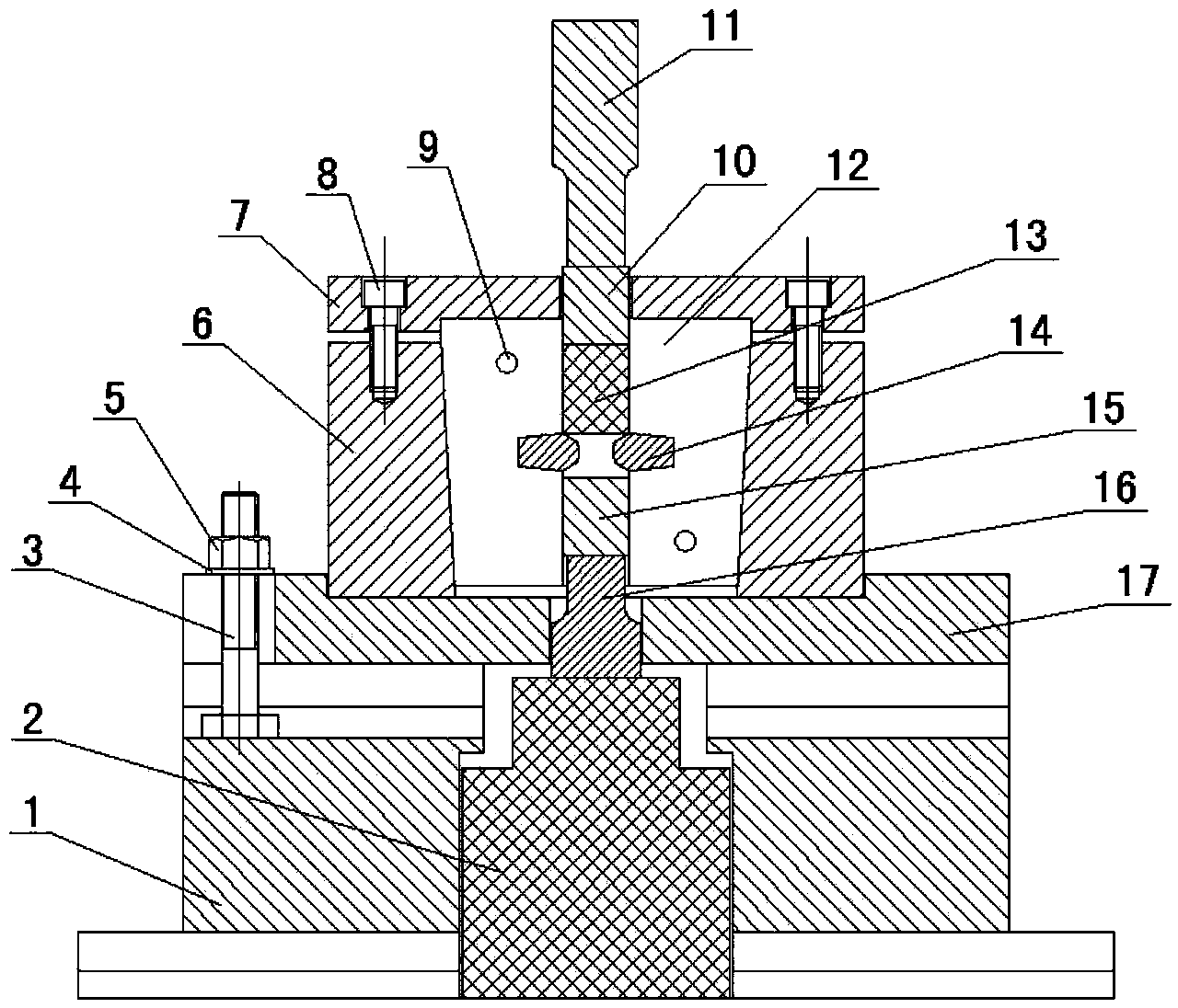 Device for realizing reciprocating extrusion process on one-way hydraulic press