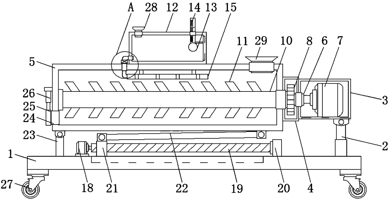 Double-shaft blending device used for selenium-rich rice processing