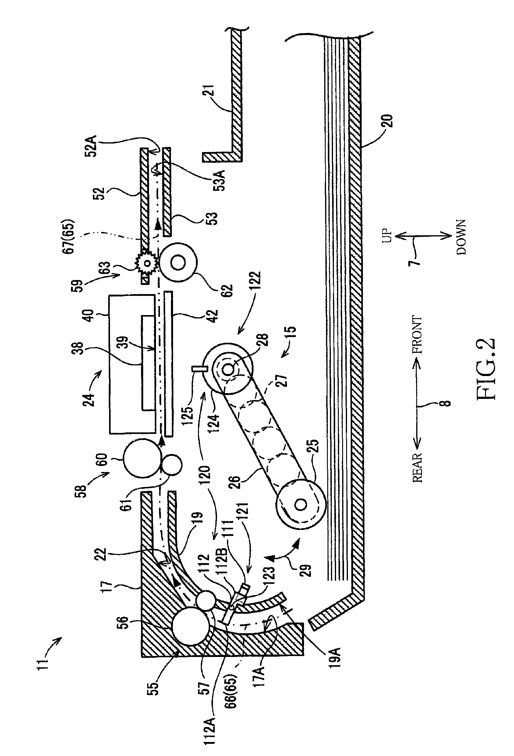 Image recording apparatus with sheet conveyance path