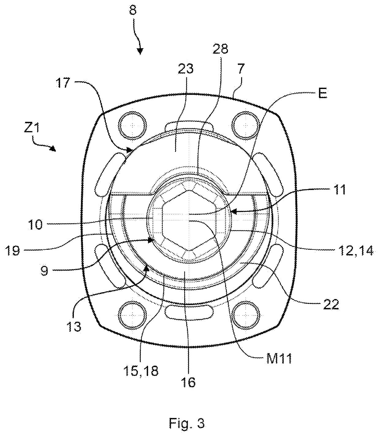 Tool receptacle and hand-held power tool