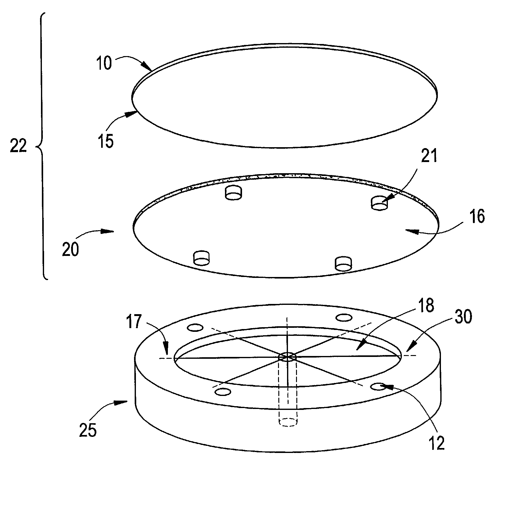 Rigid plate assembly with polishing pad and method of using
