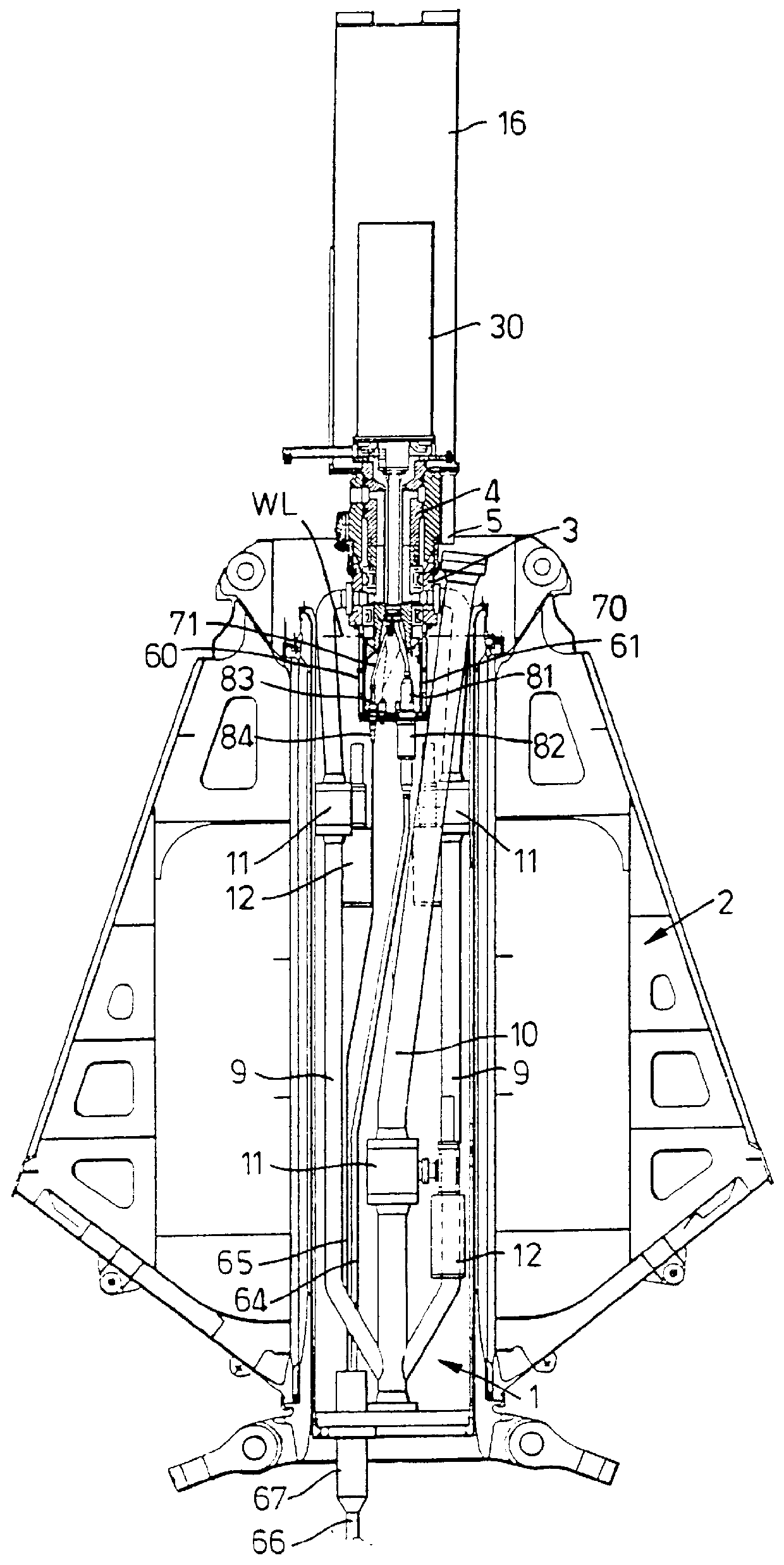 Rotating connector for operative connection between a buoy and a floating vessel for the production of hydrocarbons