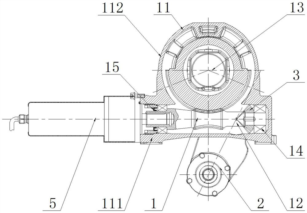Worm steering type rotary speed reducer for multi-point drive tracking