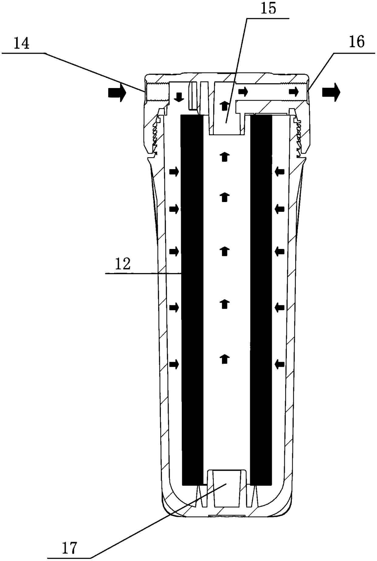 A household reverse osmosis water purifier without electricity and waste water