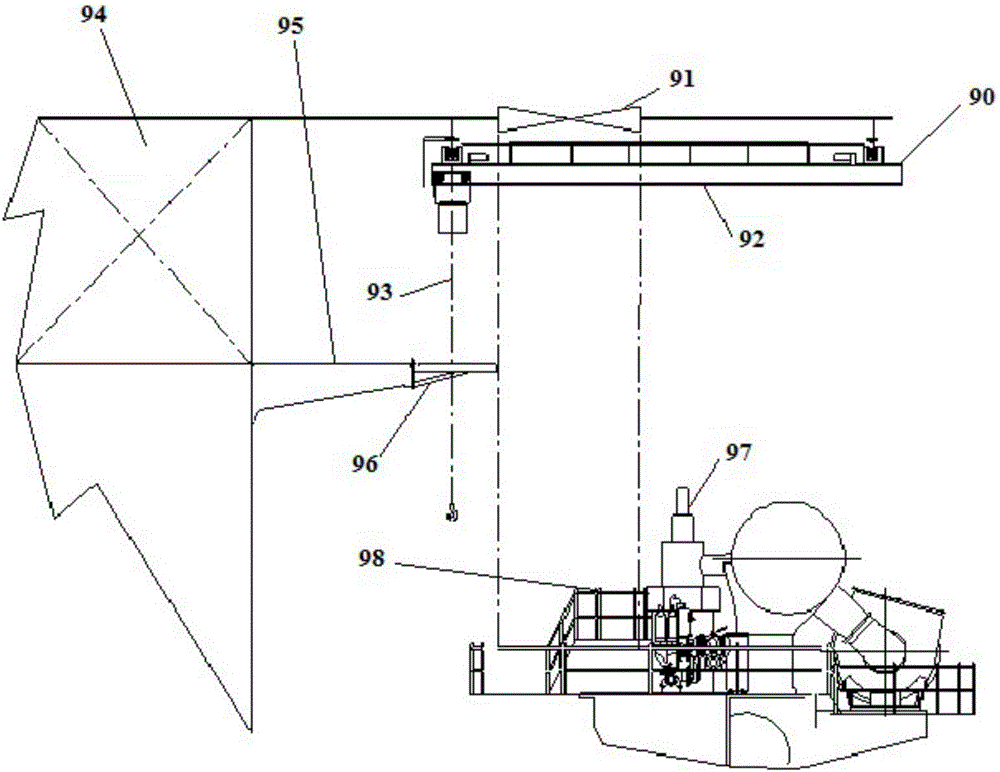 Retractable type movable hoisting platform and ship comprising same