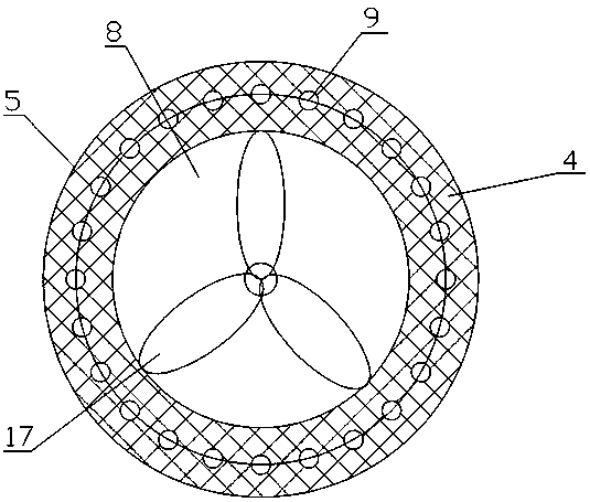 An air-conditioning device utilizing evaporative cooling of toilet flushing water