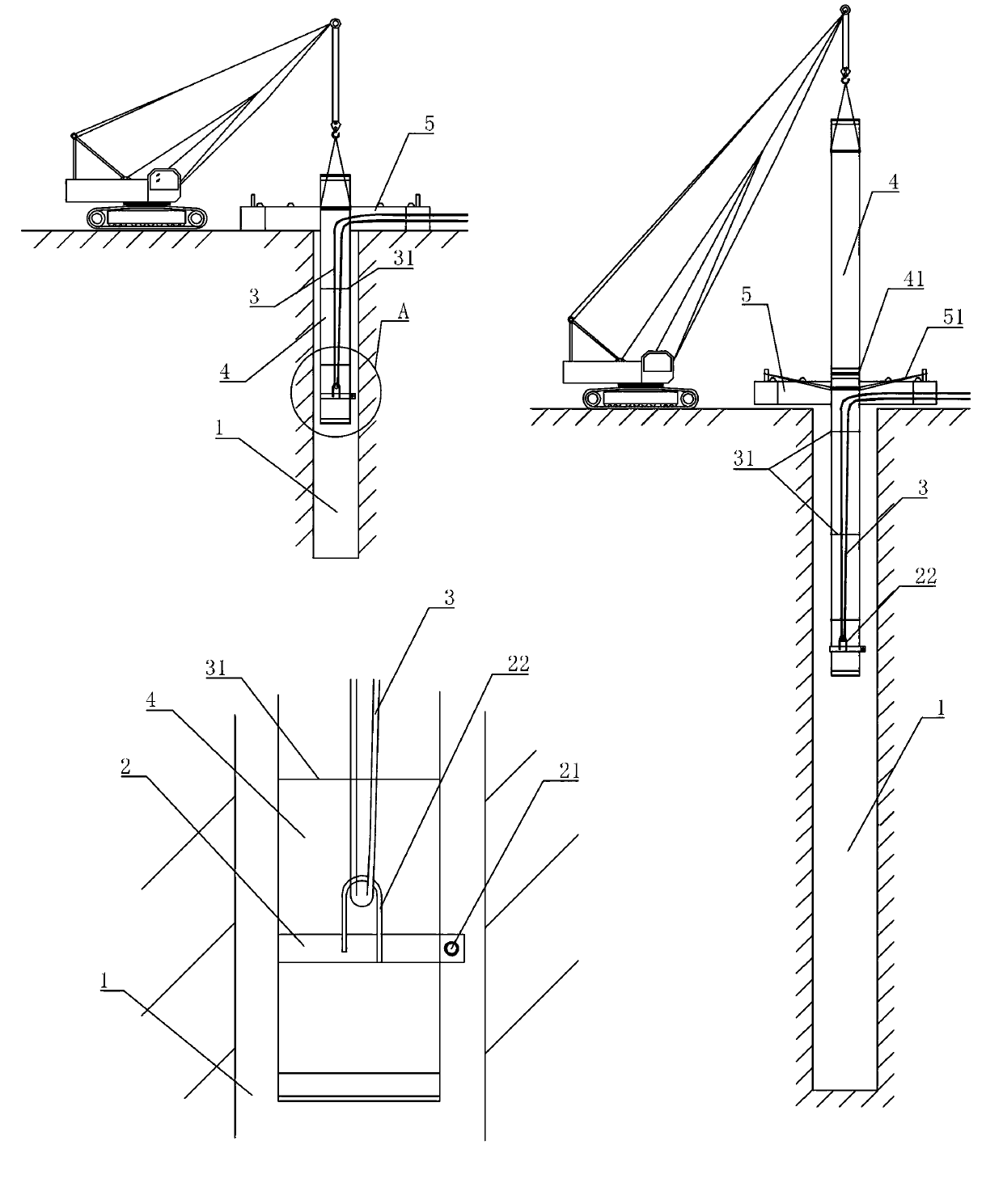 Ground source heat pump tube embedment method based on piling process