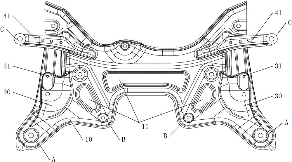 A kind of automobile front auxiliary frame and corresponding automobile