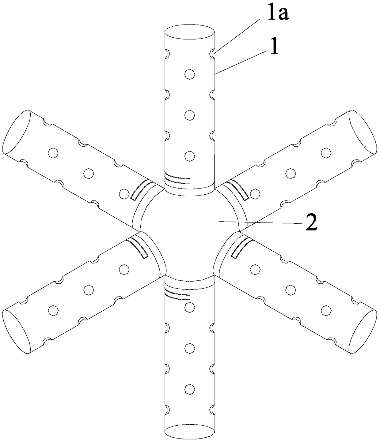 Porous steel pipe combined skeleton grouting karst cave filling structure and construction method