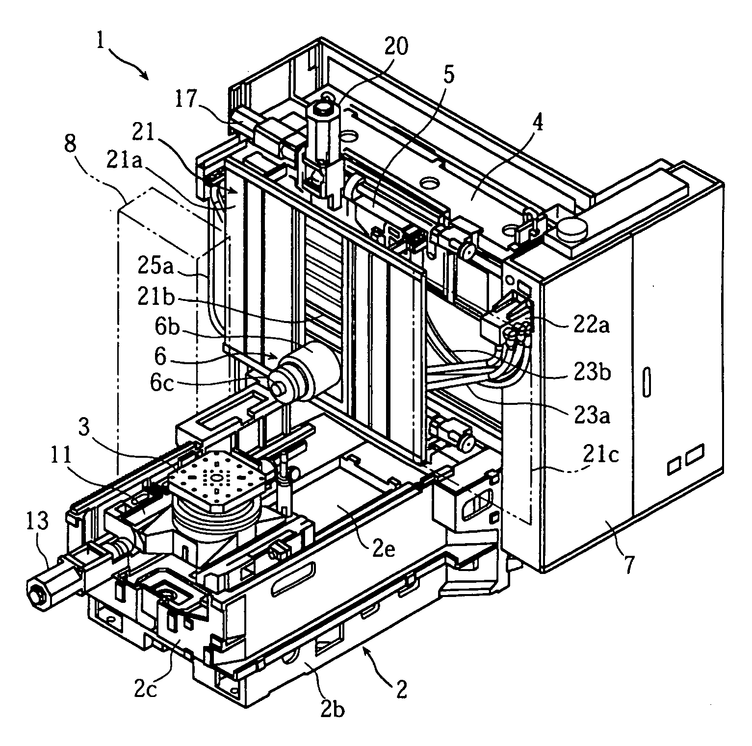 Arrangement structure of machine tool