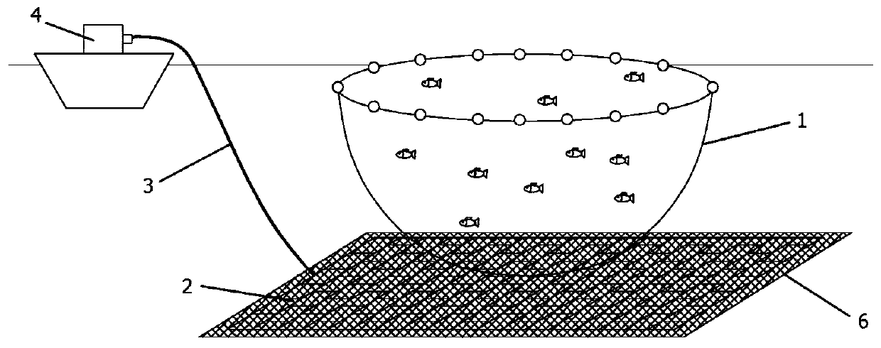 Fixed net fish taking device with floatable flexible net-shaped structure and using method