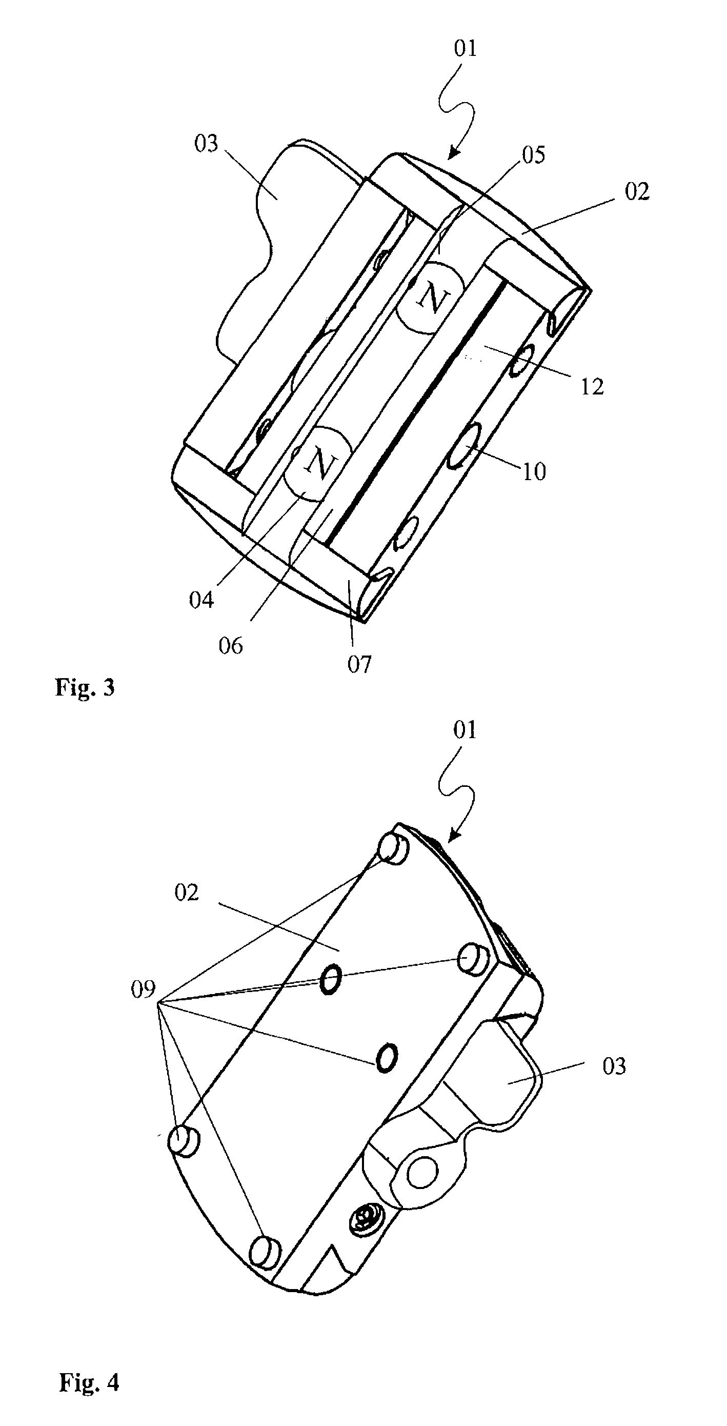 Device for fastening an auxiliary part to a weapon by a magnet