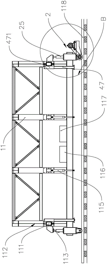 Ditch cable trough construction trolley, construction method thereof and cable die set device for tunnel