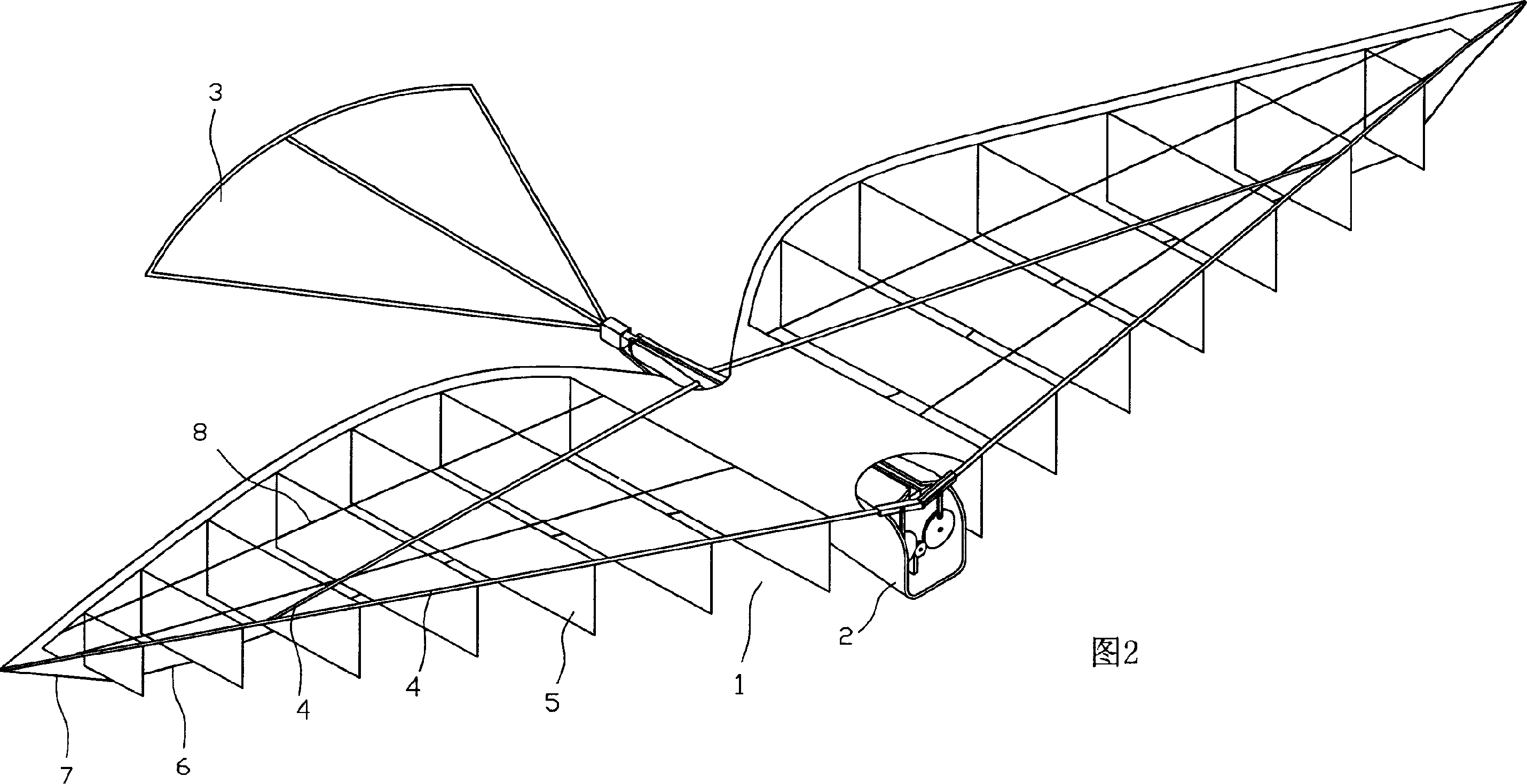 Wing structure for bionic aircraft