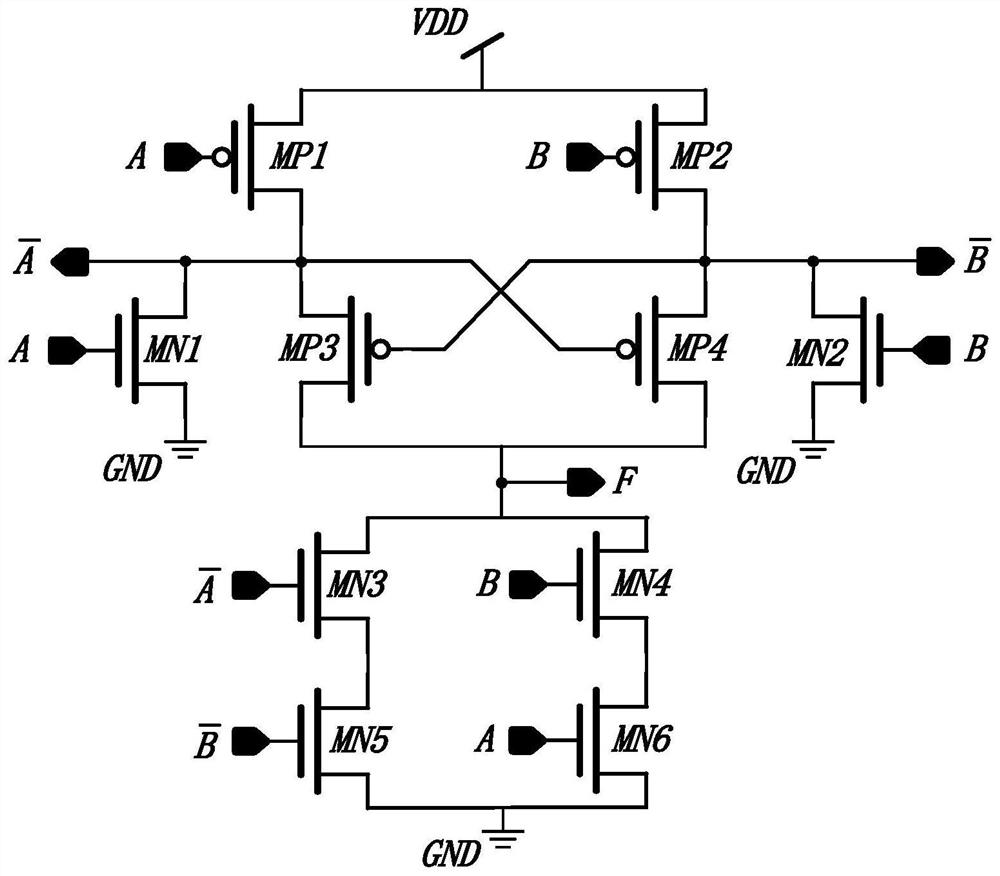 Fast compact XOR gate circuit