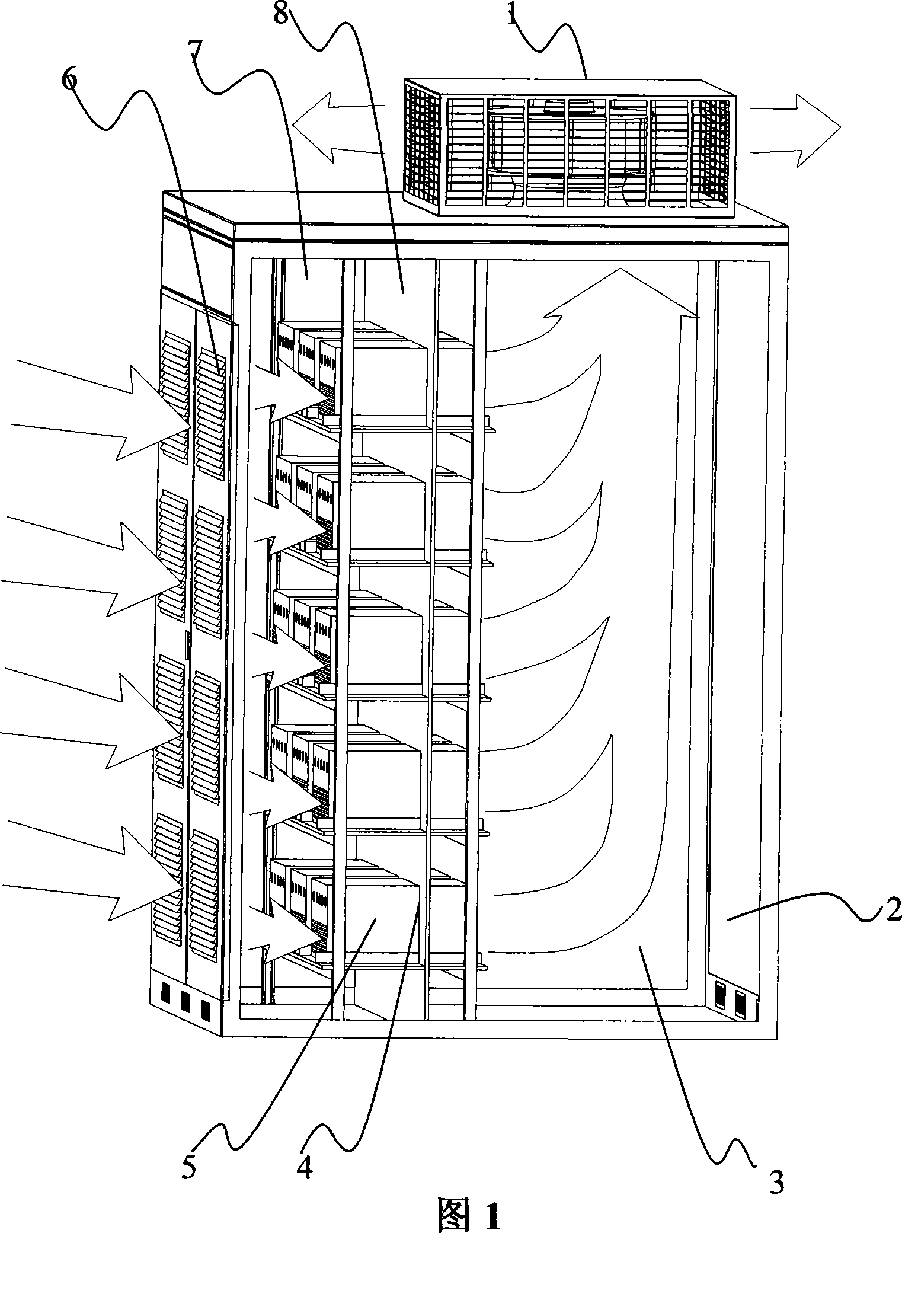 Heat radiation device for middle and high voltage high-power case frequency converter