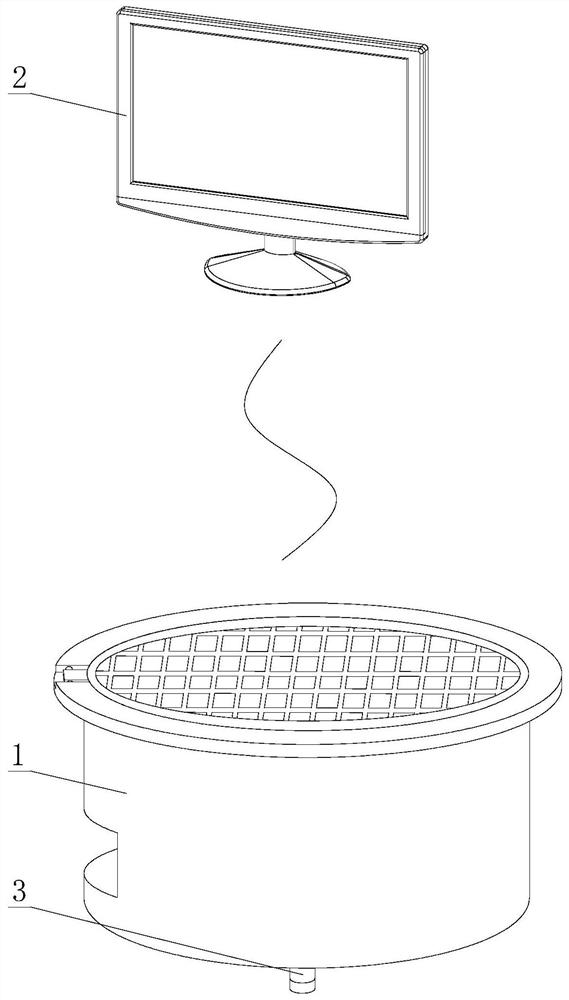 Integrated nodular cast iron well lid cloud background drainage efficiency detection and early warning device and method