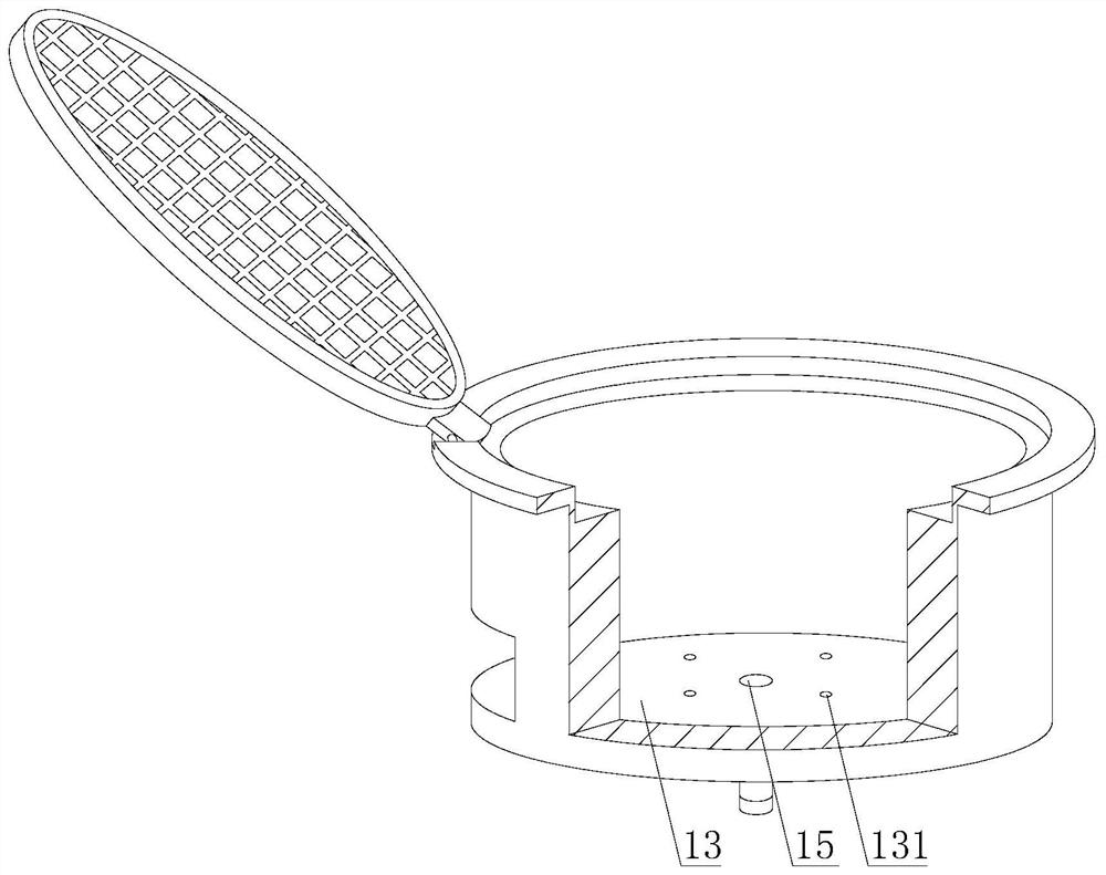 Integrated nodular cast iron well lid cloud background drainage efficiency detection and early warning device and method
