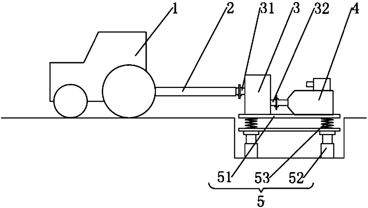 Tractor PTO testbed with speed raising box