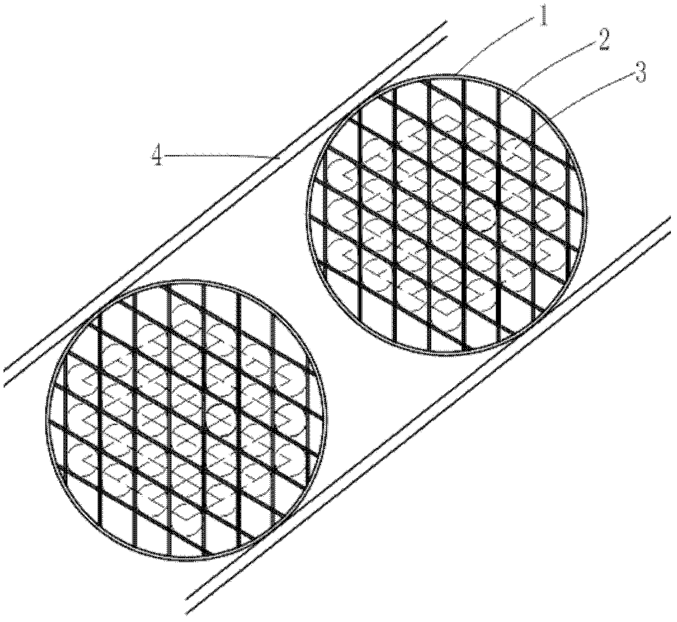 Grid type supporting baffling device of shell-and-tube heat exchanger