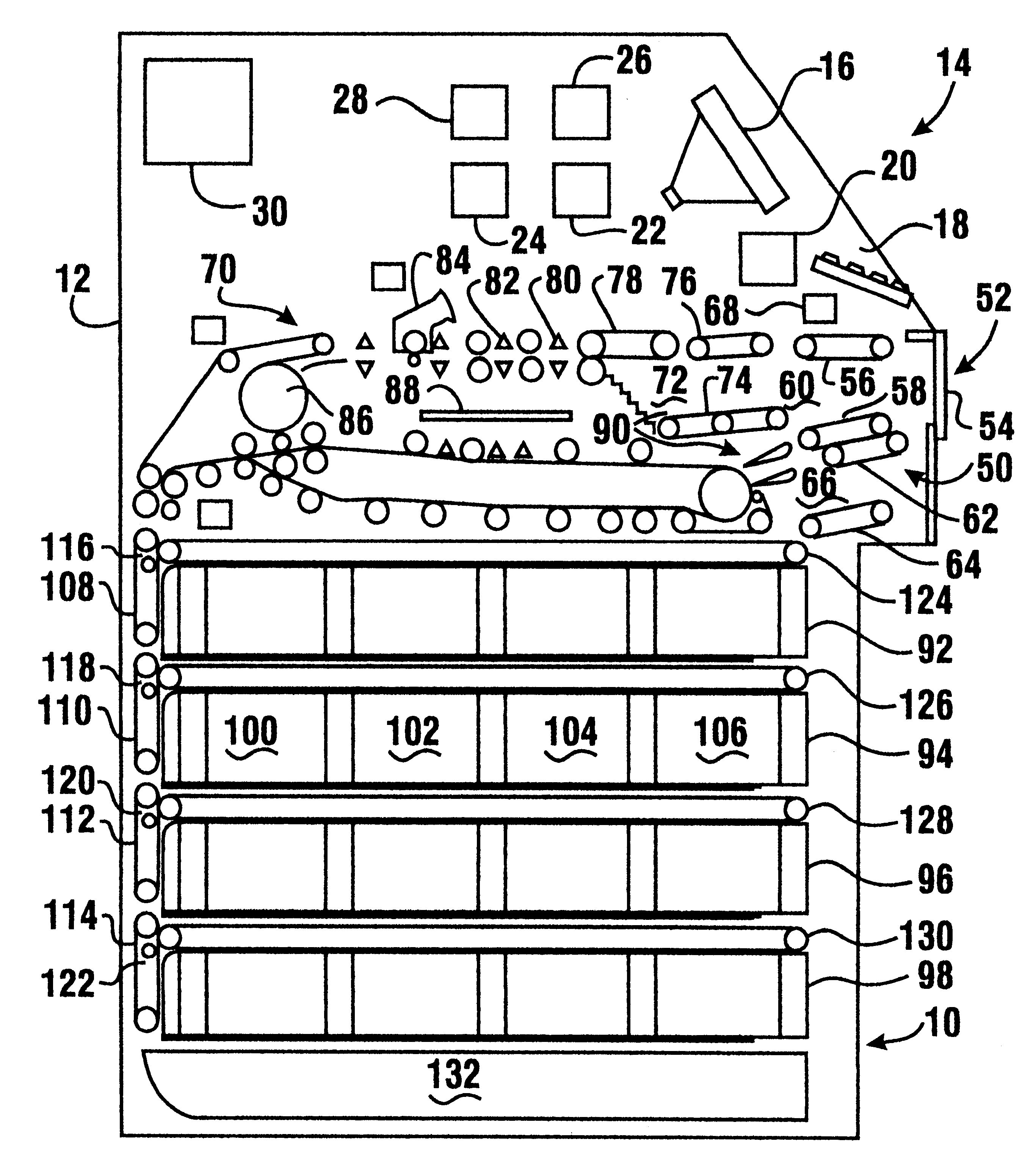 Control system for currency recycling automated banking machine