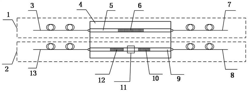 Two-parameter in-situ sensor based on waveguide grating, sensing system and preparation method