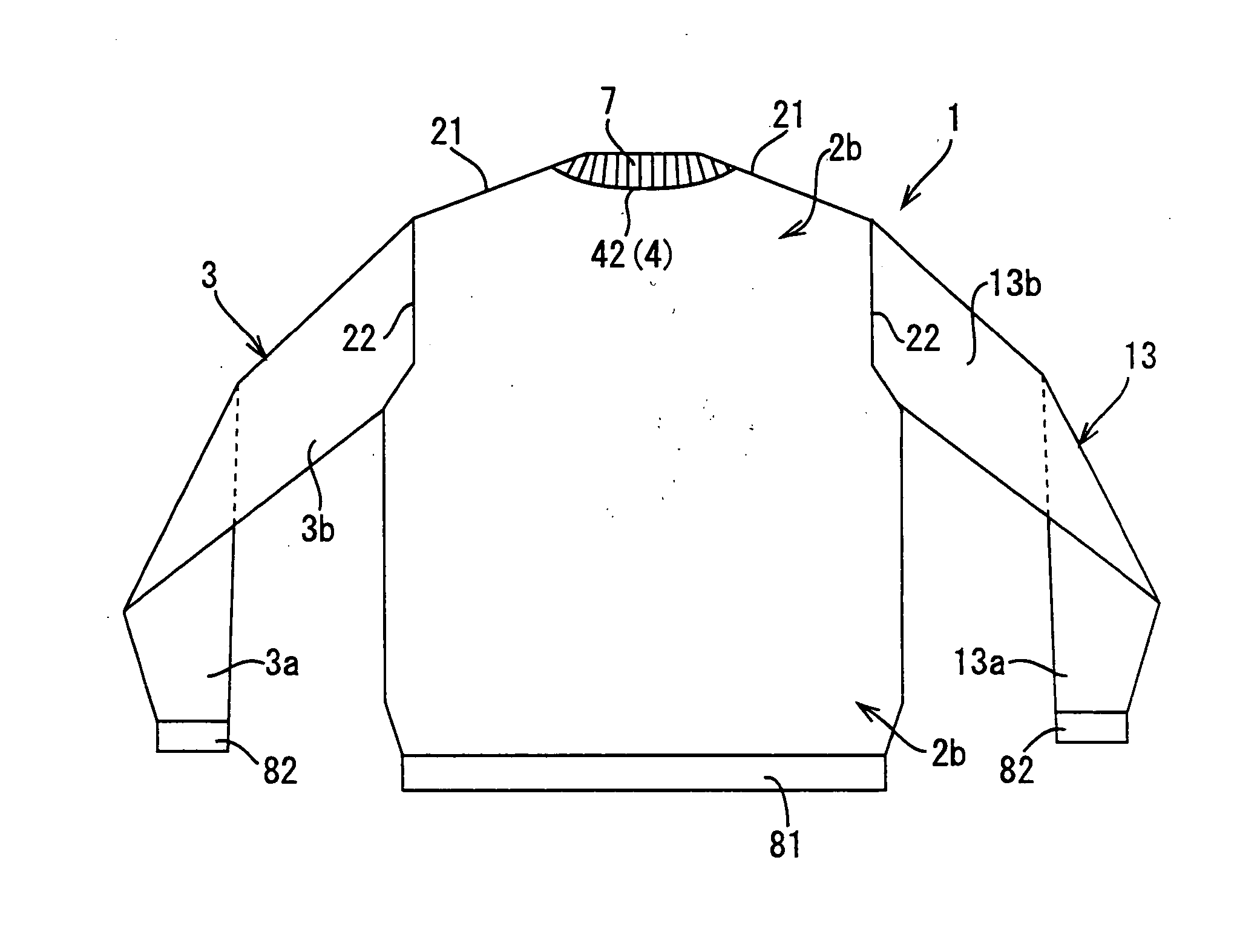 Method of knitting knit-wear having front neck and knit-wear having front neck