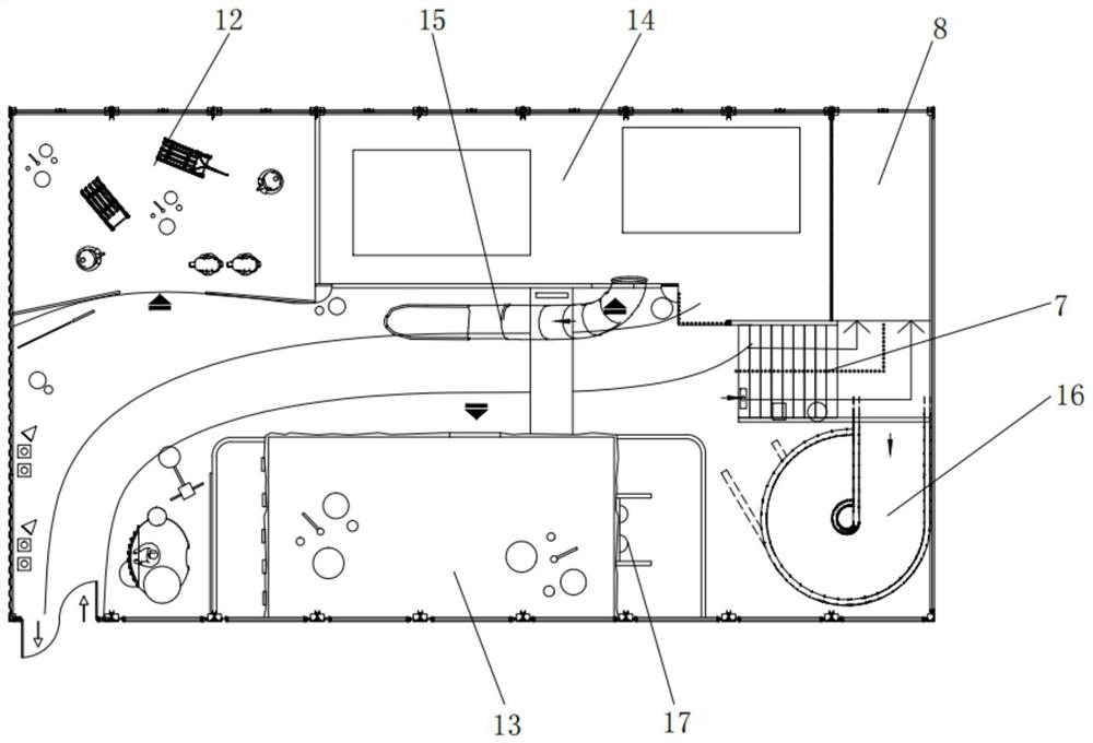 Large-space mobile snow park container and construction method thereof