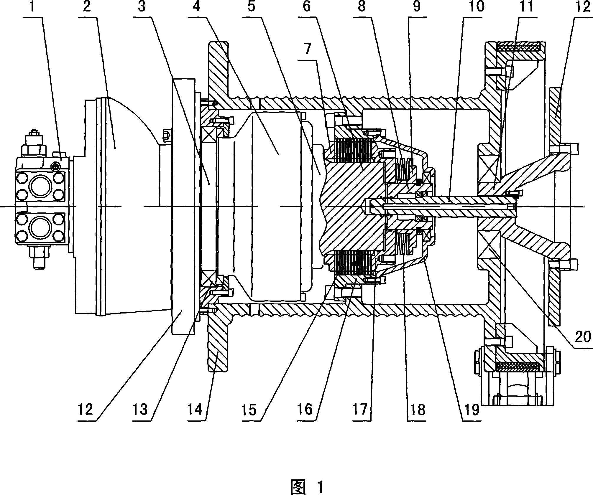 Hydraulic pressure reel cart with clutch at transmission last level