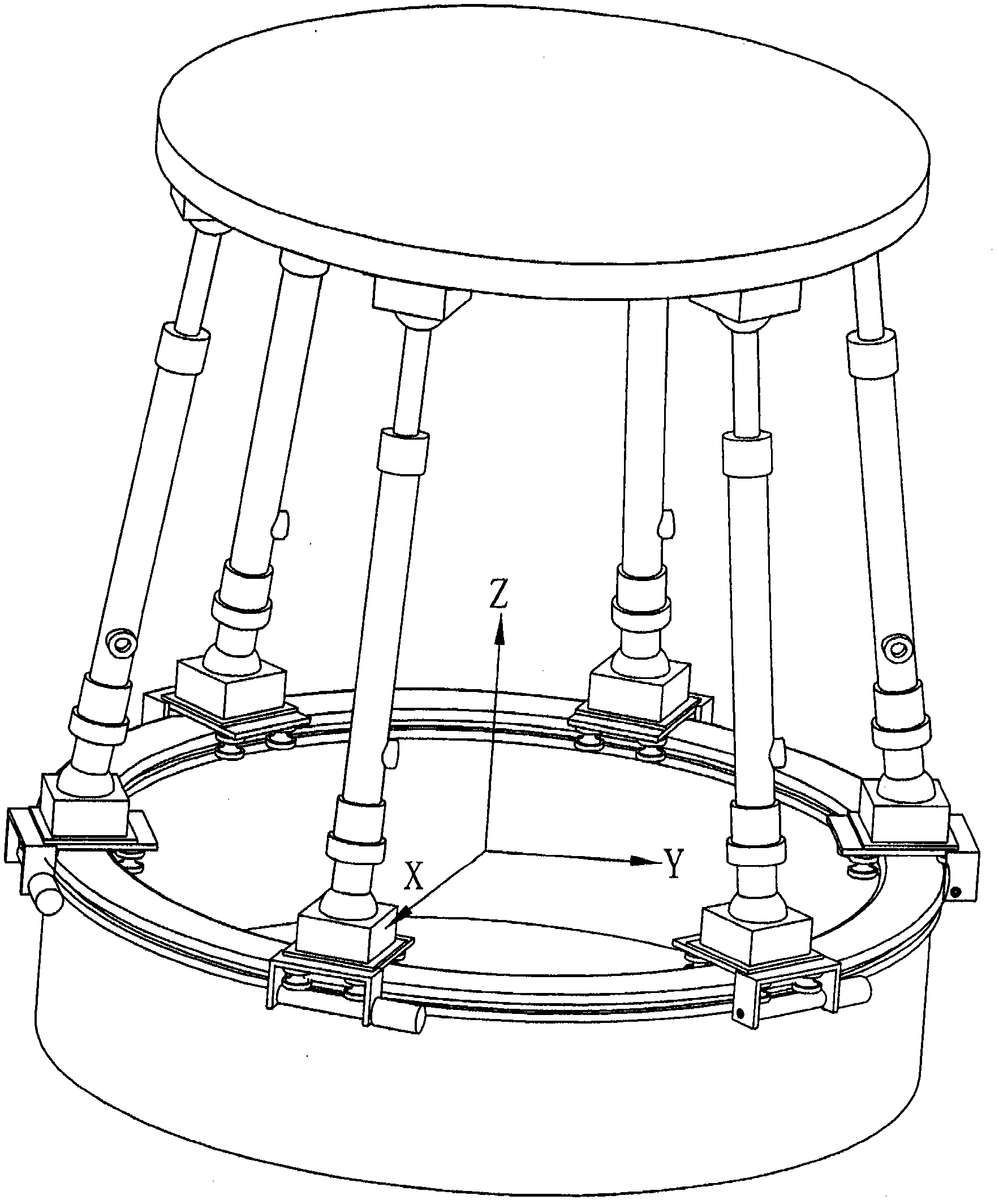 Hydraulic simulator platform free from washout algorithm in direction of rotation on axis