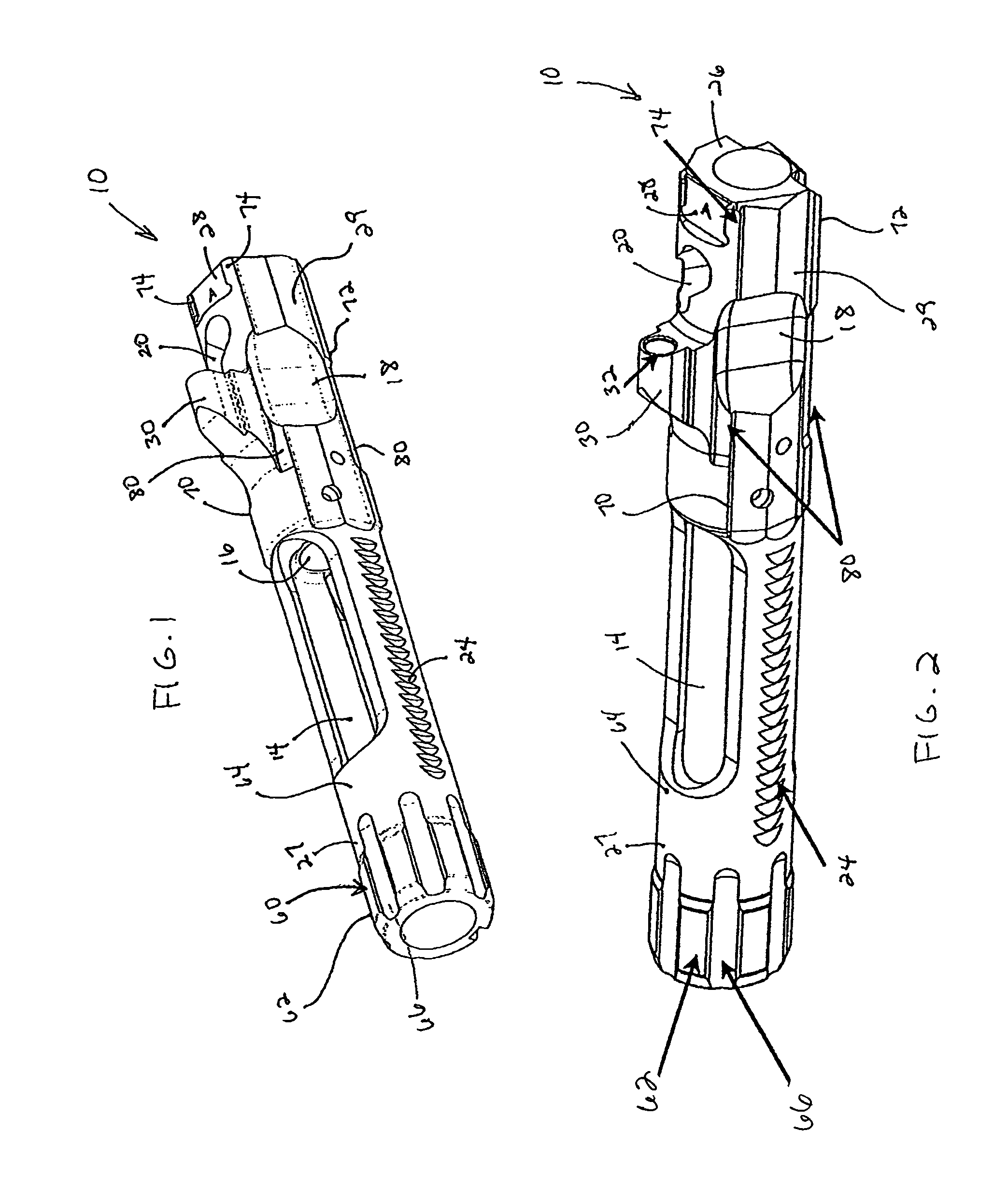 Self loading firearm bolt carrier with integral carrier key and angled strike face