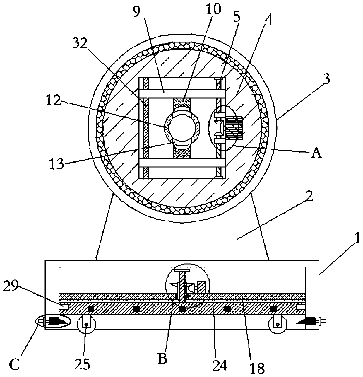 Annular cutting device for processing of automobile harness