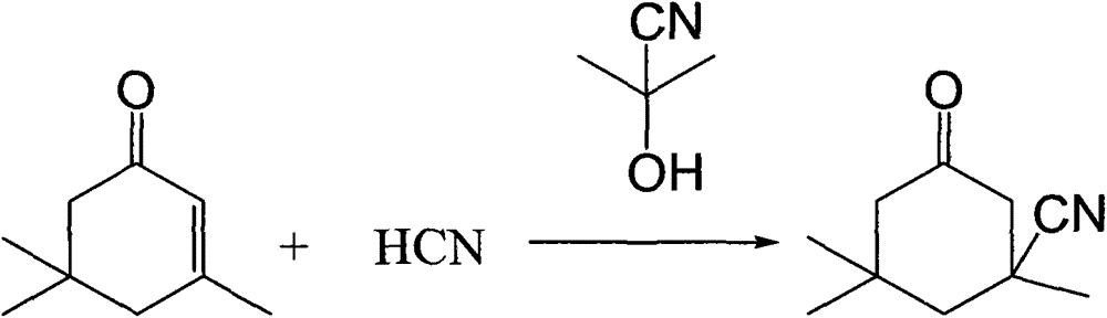 Industrial production method of isophorone cyanide