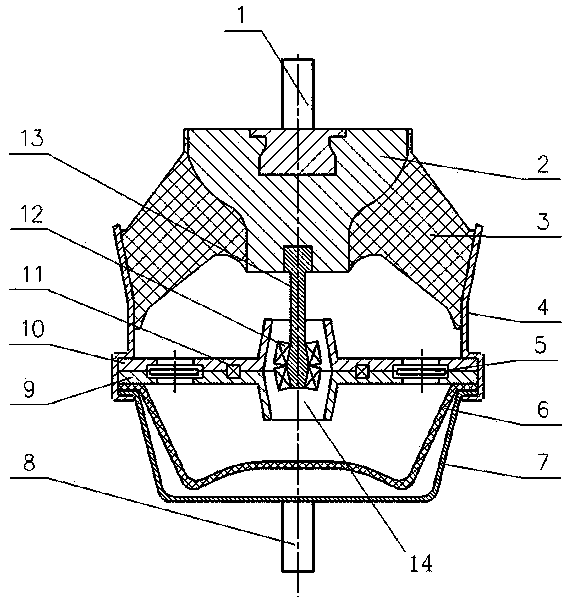 Mixed-mode magneto-rheological hydraulic suspension device