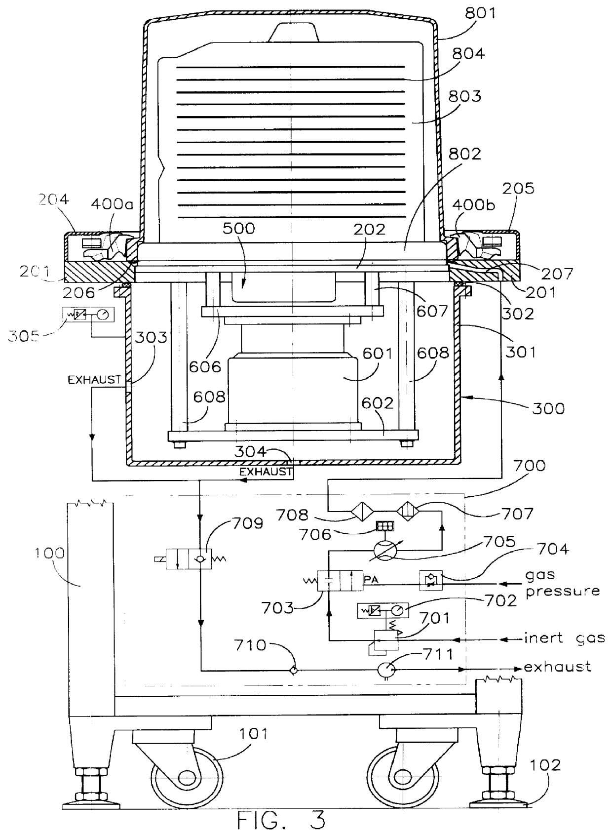 Standard mechanical interface wafer pod gas filling system