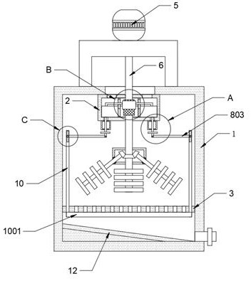 Multi-angle stirring, standing and separating equipment for cake stock solution