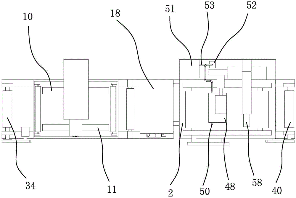 Dyeing device in denim fabric machining device