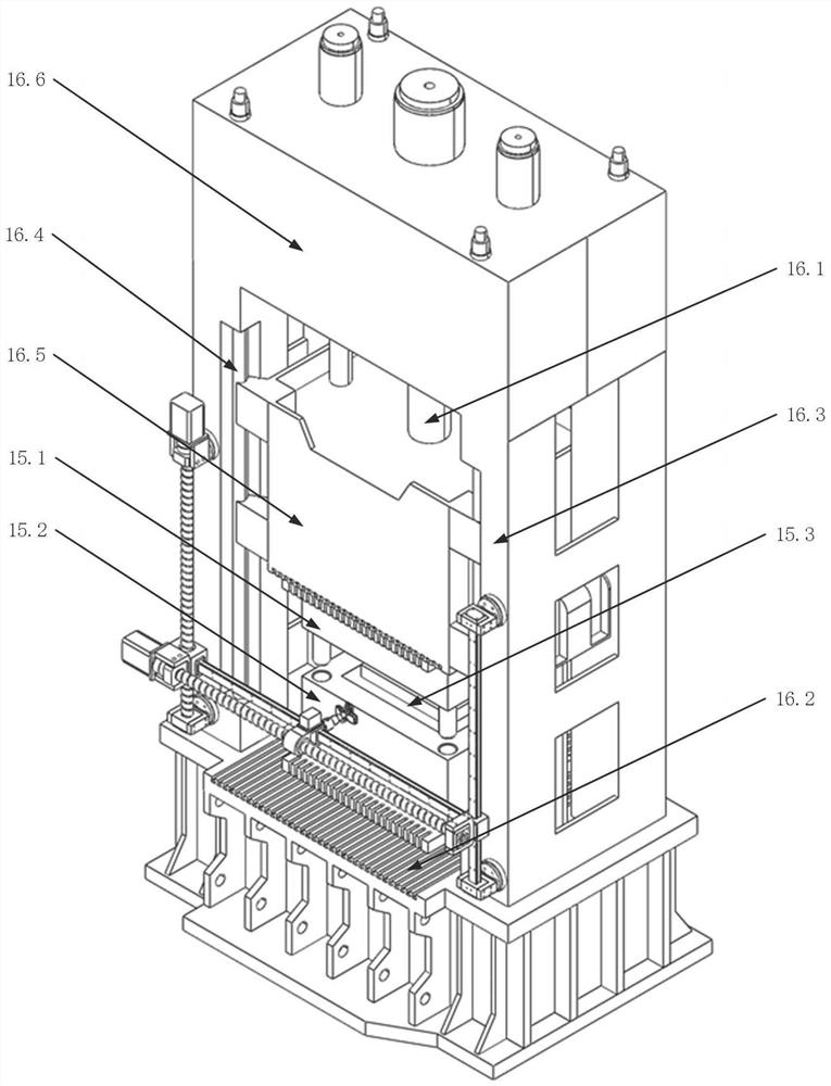 Ultrasonic detection device for flashes of molded composite product and control method