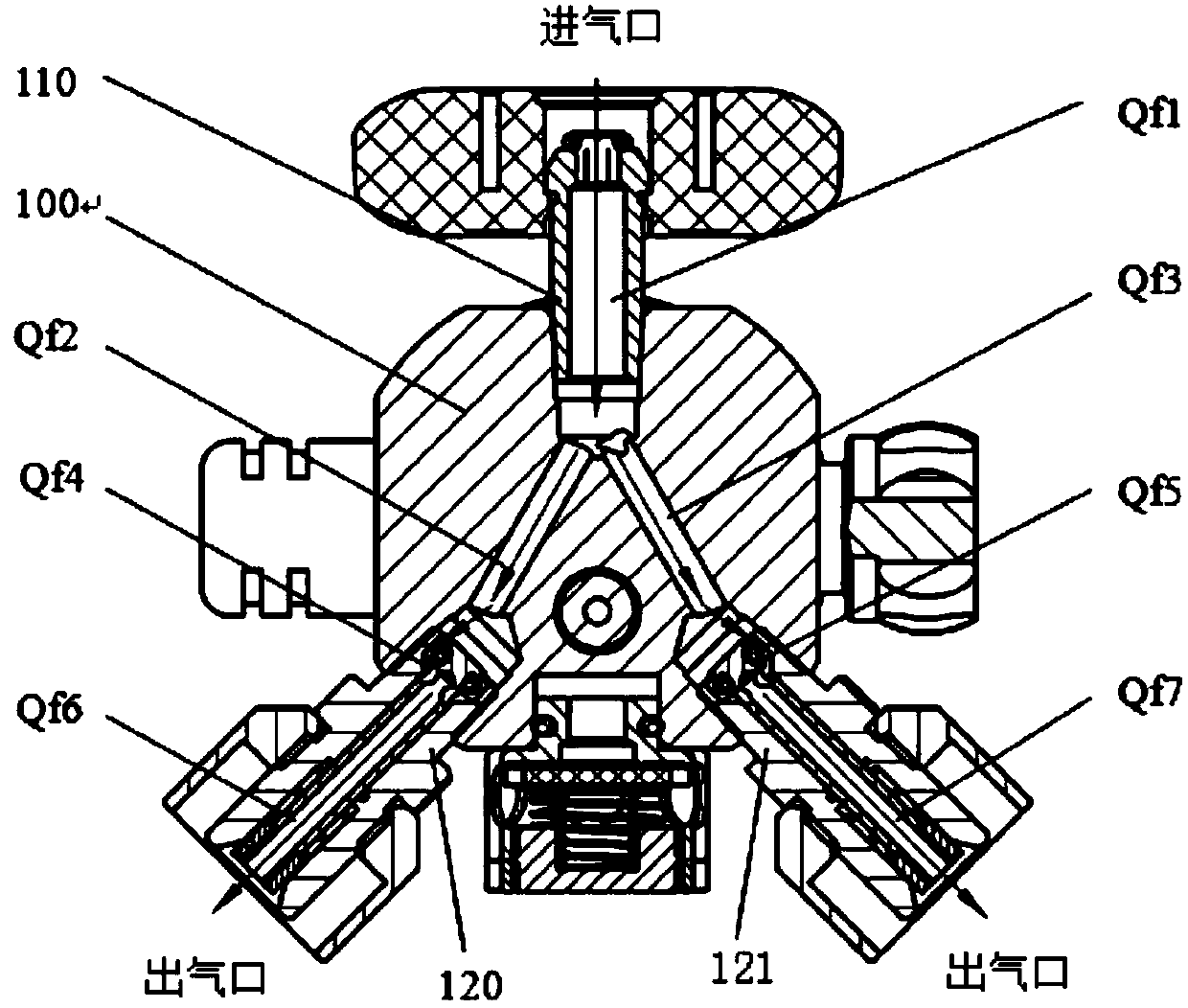 Integrated module of oxygen inhalation and negative pressure suction