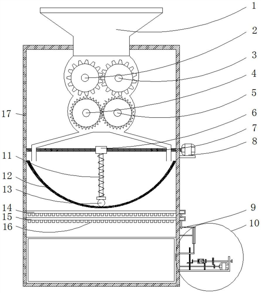 Grinding device for producing nanometer material