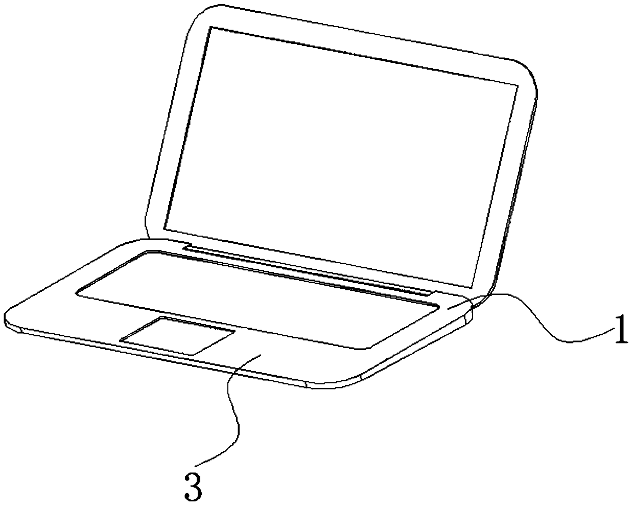 Notebook computer keypad under metal body