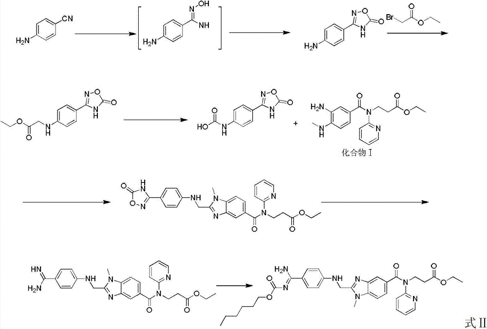 Preparation method of medicine intermediate 3-[(3-amino-4-methylaminobenzoyl) (pyridine-2-yl)amino] ethyl propionate