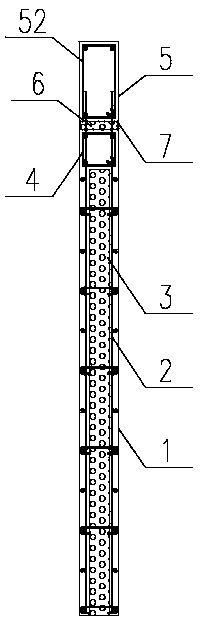 Prefabricated whole filling wall and structural connection method thereof