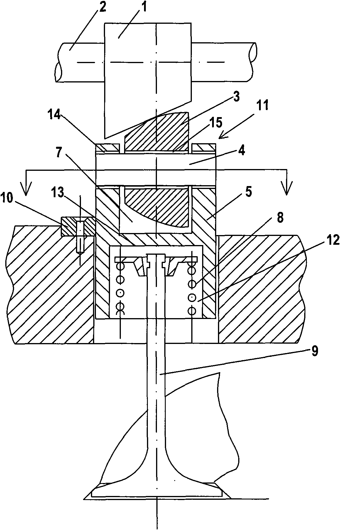 Device for controlling air inlet valve and air outlet valve of internal combustion engine